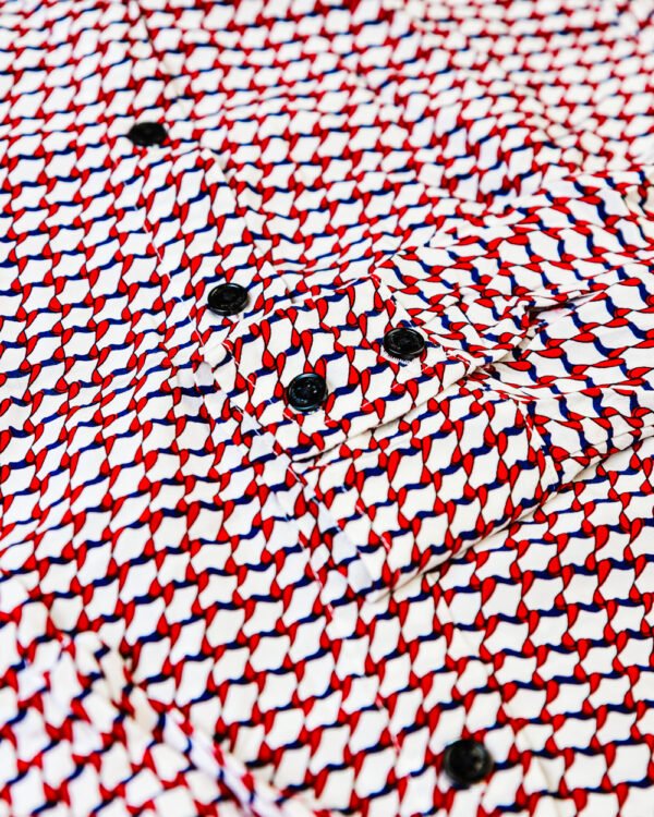 BLUSA TOMMY, MANGAS LARGAS, ESTAMPADOS AZUL Y ROJO - Image 2