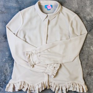 BLUSA BEIGE MANGAS ENCAJE
