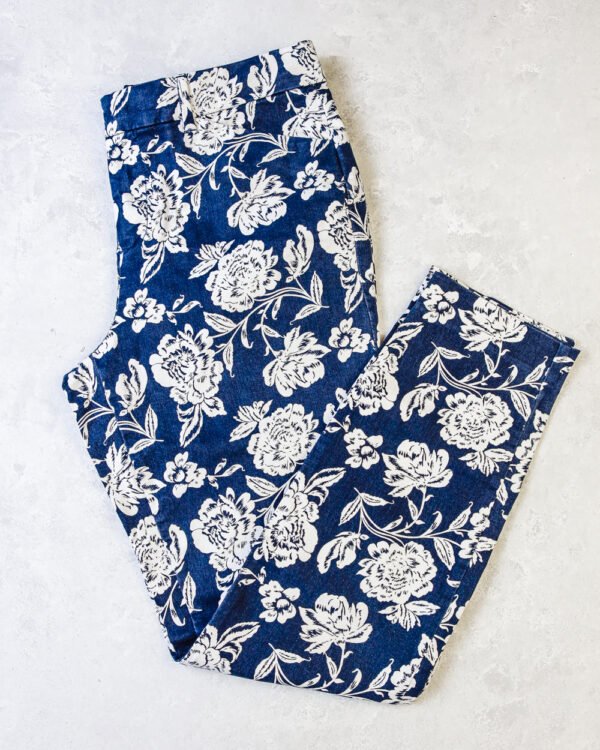 PANTALON CASUAL FLORES AZULES