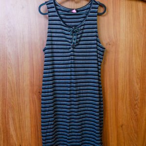 VESTIDO ALGODON NEGRO RAYAS