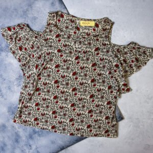 BLUSA BEIGE FLORES COLOR DE VINO