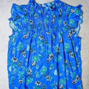 BLUSA ALGODON AZUL FLORES