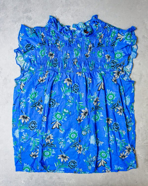 BLUSA ALGODON AZUL FLORES