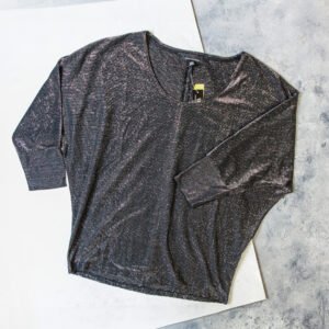 BLUSA MUJER PARA LA NOCHE NEGRO/PLATA