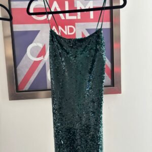 VESTIDO LENTEJUELAS VERDE ESMERALDA