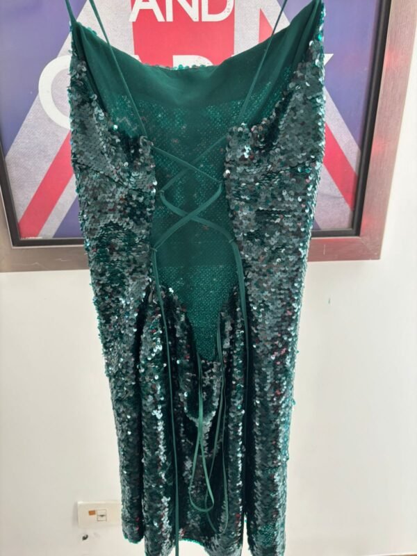 VESTIDO LENTEJUELAS VERDE ESMERALDA - Image 2