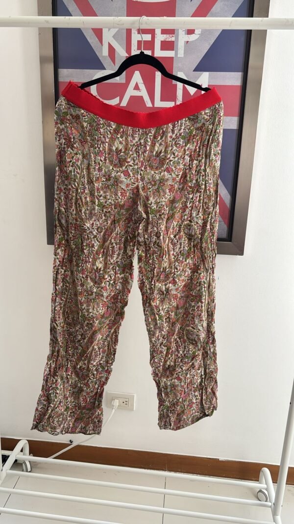 PANTALON MUJER TELA FLORES